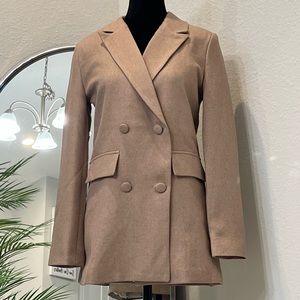 Beige double breasted blazer